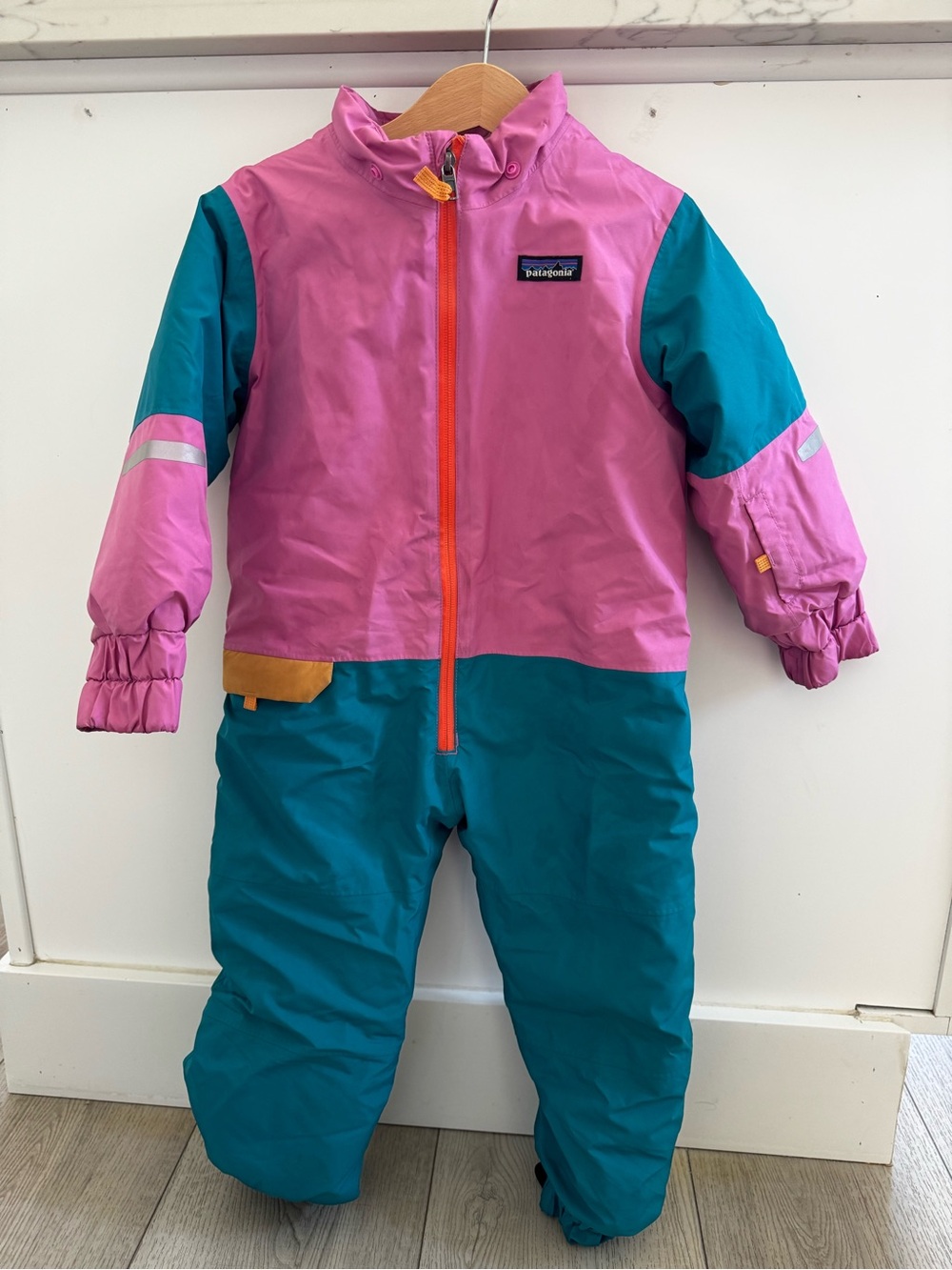 Patagonia Kids Pink Jacket with Orange Trim